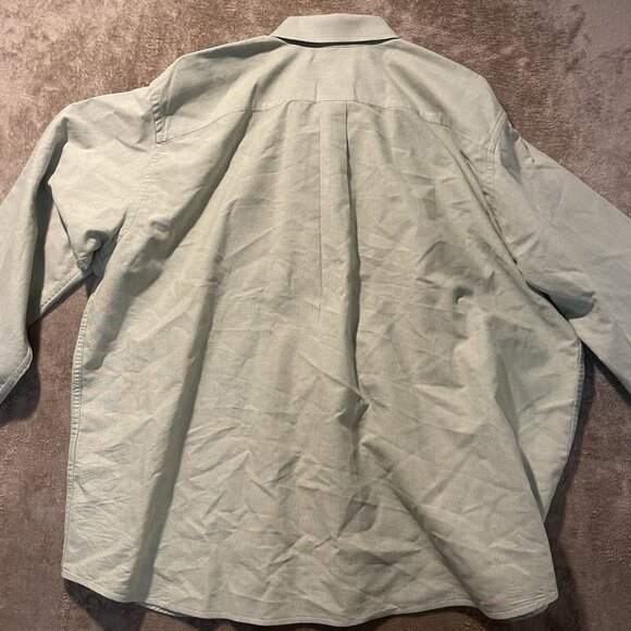Eddie Bauer Shirt Mens XXL 2X Buttondown Relaxed Fit Sage Light Green Long Slv - Picture 3 of 5